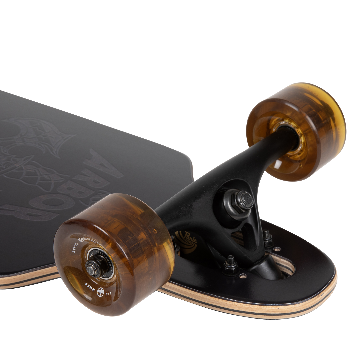 Arbor Journey Nightfall Zeppelin Dropthrough longboard - wheels and Paris trucks